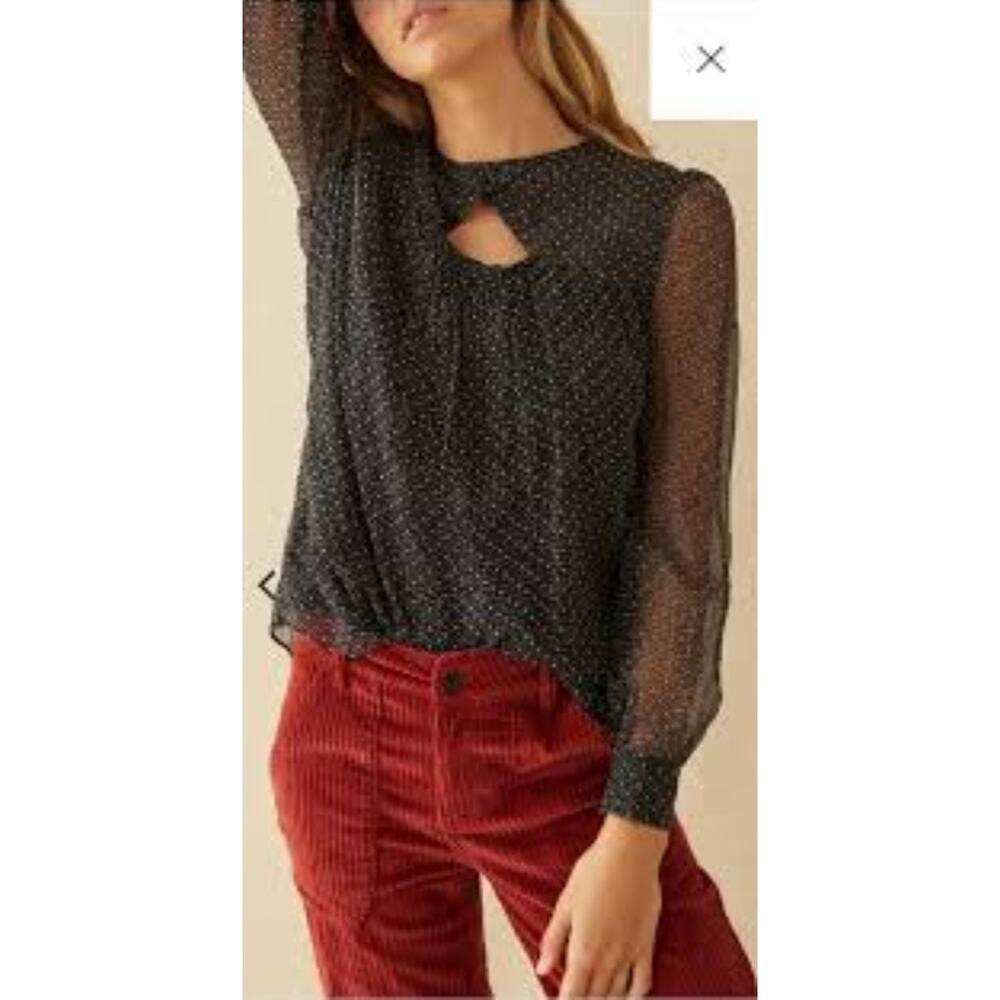 Ba&sh Dany Noir Black Silk Top 1 US Small